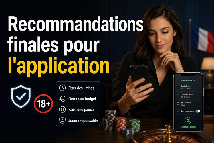Recommandations finales pour utiliser l'application